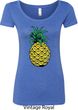 Distressed Pineapple Ladies Scoop Neck Shirt