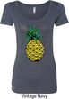 Distressed Pineapple Ladies Scoop Neck Shirt