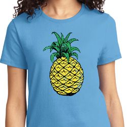 Distressed Pineapple Ladies Shirts