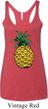 Distressed Pineapple Ladies Tri Blend Racerback Tank Top