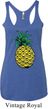 Distressed Pineapple Ladies Tri Blend Racerback Tank Top