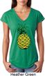 Distressed Pineapple Ladies Tri Blend V-Neck Shirt