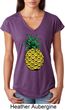 Distressed Pineapple Ladies Tri Blend V-Neck Shirt