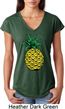 Distressed Pineapple Ladies Tri Blend V-Neck Shirt