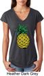 Distressed Pineapple Ladies Tri Blend V-Neck Shirt