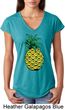Distressed Pineapple Ladies Tri Blend V-Neck Shirt