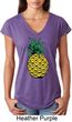 Distressed Pineapple Ladies Tri Blend V-Neck Shirt
