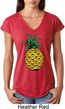 Distressed Pineapple Ladies Tri Blend V-Neck Shirt