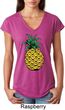 Distressed Pineapple Ladies Tri Blend V-Neck Shirt