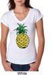 Distressed Pineapple Ladies Tri Blend V-Neck Shirt