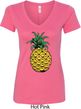Distressed Pineapple Ladies V-Neck Shirt