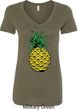 Distressed Pineapple Ladies V-Neck Shirt