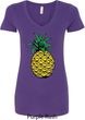 Distressed Pineapple Ladies V-Neck Shirt