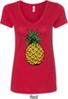 Distressed Pineapple Ladies V-Neck Shirt