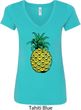 Distressed Pineapple Ladies V-Neck Shirt