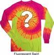 Distressed Question Long Sleeve Tie Dye Shirt