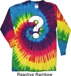 Distressed Question Long Sleeve Tie Dye Shirt