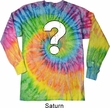 Distressed Question Long Sleeve Tie Dye Shirt