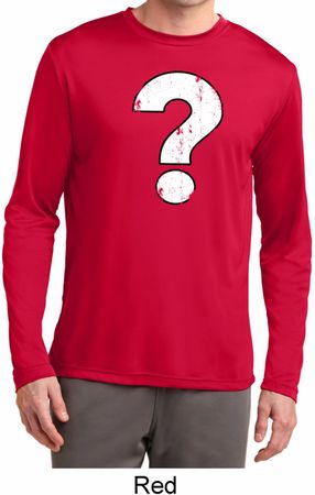 Distressed Question Mens Dry Wicking Long Sleeve Shirt