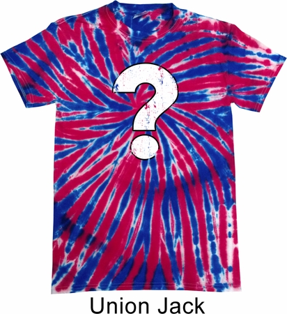 Distressed Question Patriotic Tie Dye Shirt