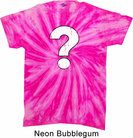 Distressed Question Twist Tie Dye Shirt