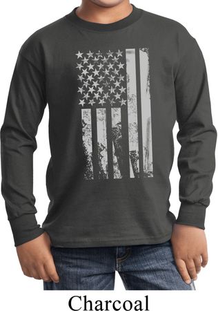 Distressed Stars and Stripes Flag Kids Long Sleeve Shirt