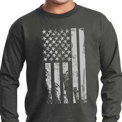 Distressed Stars and Stripes Flag Kids Long Sleeve Shirt