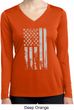 Distressed Stars and Stripes Flag Ladies Dry Wicking Long Sleeve Shirt