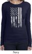 Distressed Stars and Stripes Flag Ladies Long Sleeve Shirt
