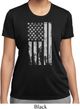 Distressed Stars and Stripes Flag Ladies Moisture Wicking Shirt