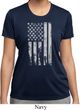 Distressed Stars and Stripes Flag Ladies Moisture Wicking Shirt
