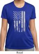 Distressed Stars and Stripes Flag Ladies Moisture Wicking Shirt