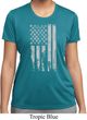 Distressed Stars and Stripes Flag Ladies Moisture Wicking Shirt