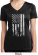 Distressed Stars and Stripes Flag Ladies Moisture Wicking V-neck Shirt