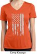 Distressed Stars and Stripes Flag Ladies Moisture Wicking V-neck Shirt