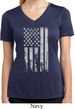 Distressed Stars and Stripes Flag Ladies Moisture Wicking V-neck Shirt