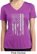 Distressed Stars and Stripes Flag Ladies Moisture Wicking V-neck Shirt