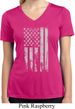 Distressed Stars and Stripes Flag Ladies Moisture Wicking V-neck Shirt