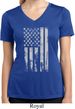 Distressed Stars and Stripes Flag Ladies Moisture Wicking V-neck Shirt