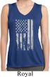 Distressed Stars and Stripes Flag Ladies Sleeveless Dry Wicking Shirt