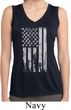 Distressed Stars and Stripes Flag Ladies Sleeveless Dry Wicking Shirt