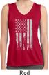 Distressed Stars and Stripes Flag Ladies Sleeveless Dry Wicking Shirt