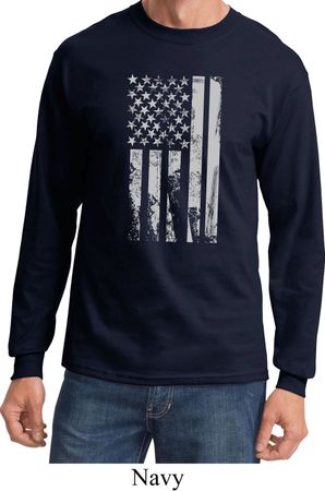 Distressed Stars and Stripes Flag Long Sleeve Shirt