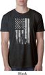 Distressed Stars and Stripes Flag Mens Black Burnout Shirt