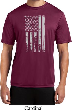 Distressed Stars and Stripes Flag Mens Moisture Wicking Shirt