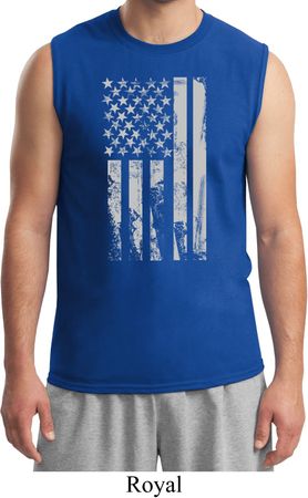 Distressed Stars and Stripes Flag Mens Muscle Shirt