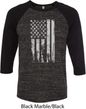 Distressed Stars and Stripes Flag Mens Raglan Shirt