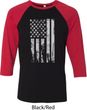 Distressed Stars and Stripes Flag Mens Raglan Shirt