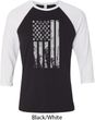 Distressed Stars and Stripes Flag Mens Raglan Shirt
