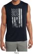 Distressed Stars and Stripes Flag Mens Sleeveless Dry Wicking Shirt